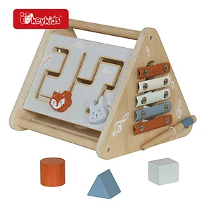 Educational Wooden Triangle Activity Cube for Toddlers and Kids W12D750